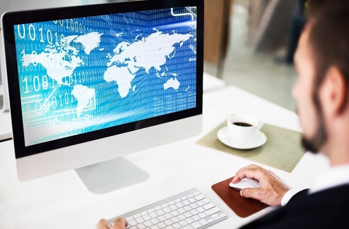 Global trademark protection strategy displayed on a digital world map