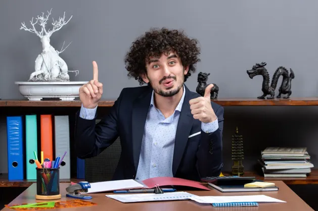 Business consultant giving advice