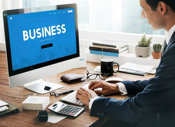 Business owner managing online business