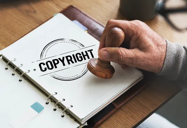 Copyright protection stamp on document
